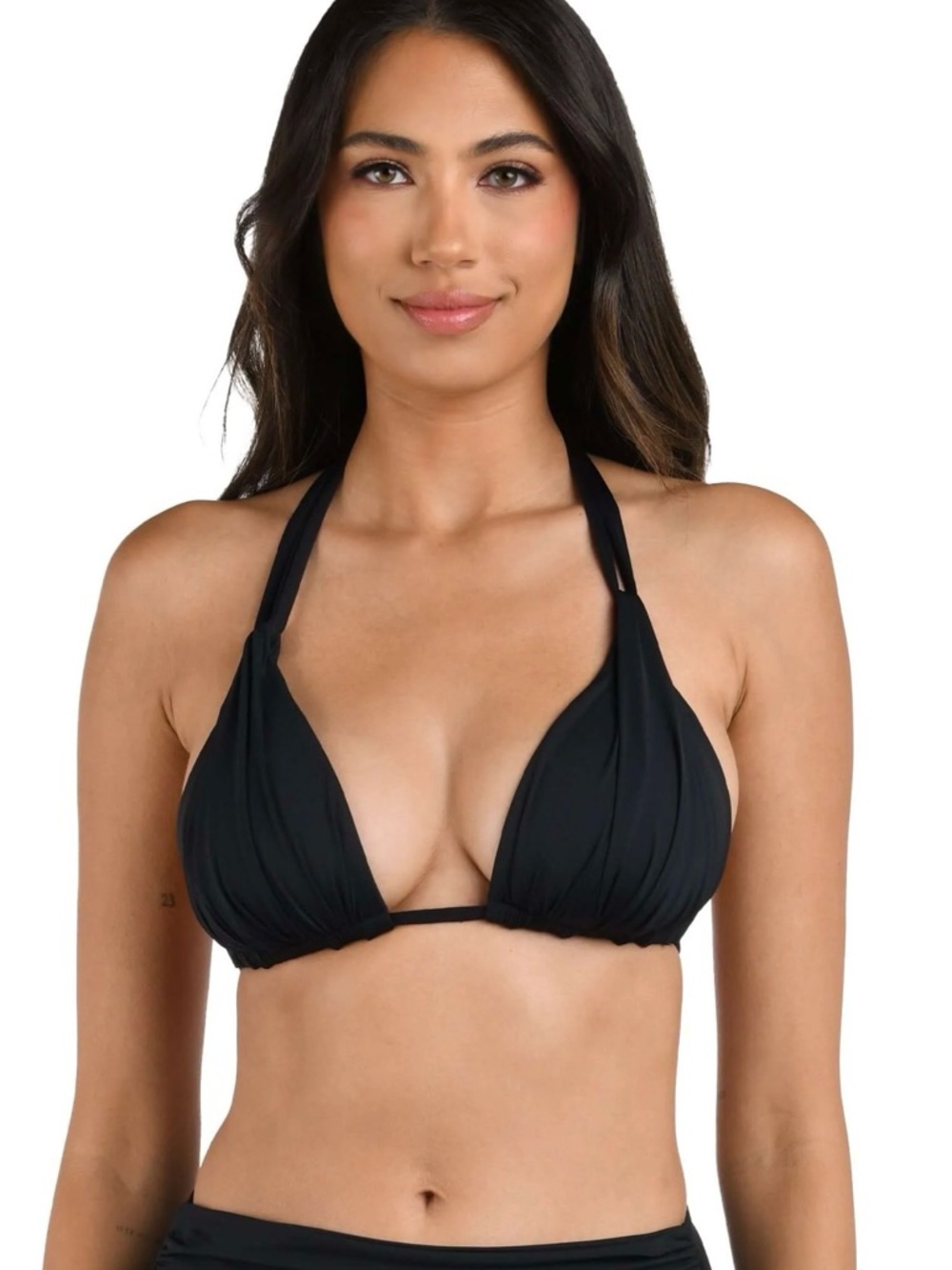 NWT- La Blanca Black Triangle Bikini Top -size 6